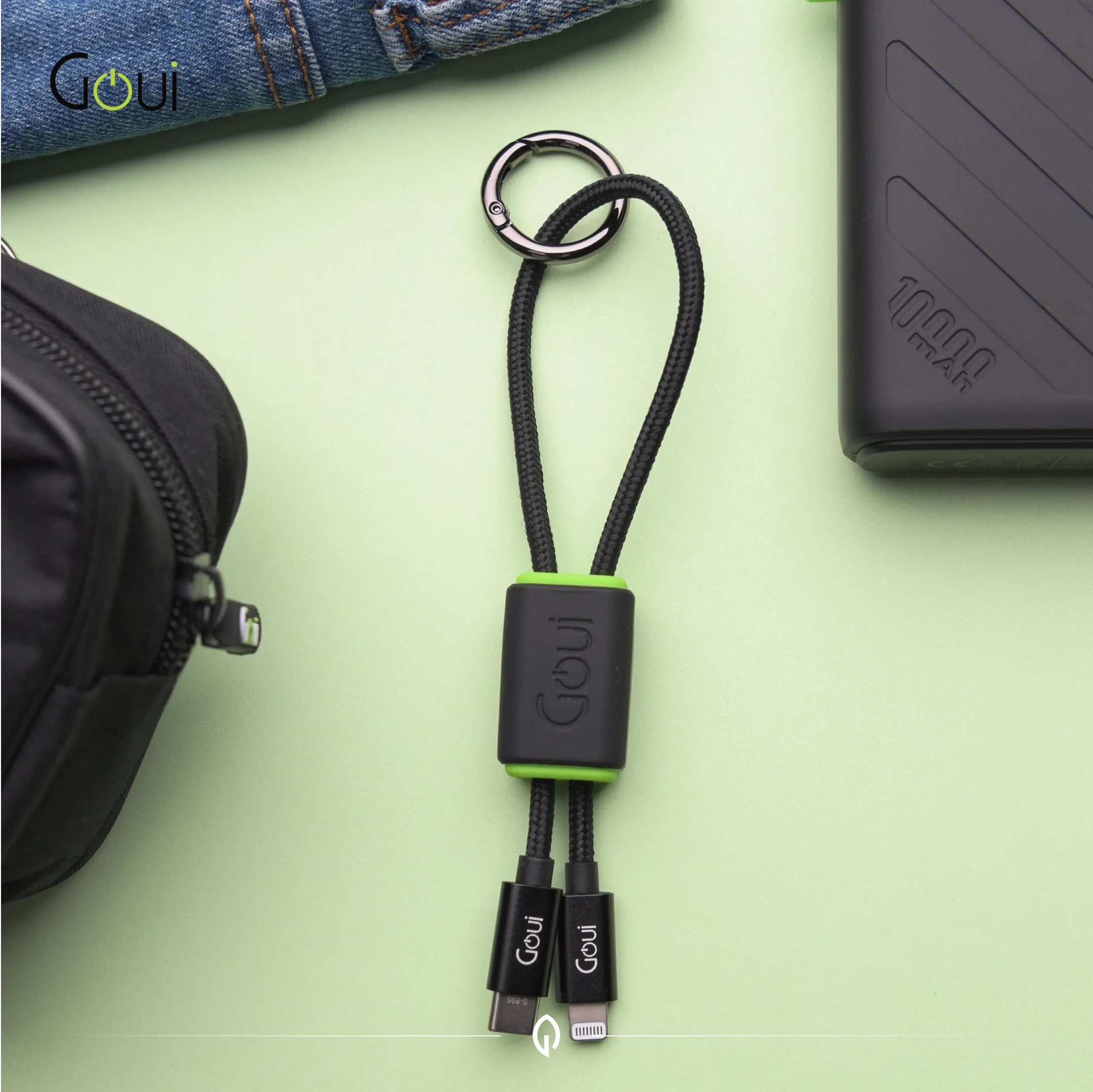 Goui Lock - Câble iPhone Porte-Clés Lightning vers Type C (27 cm)